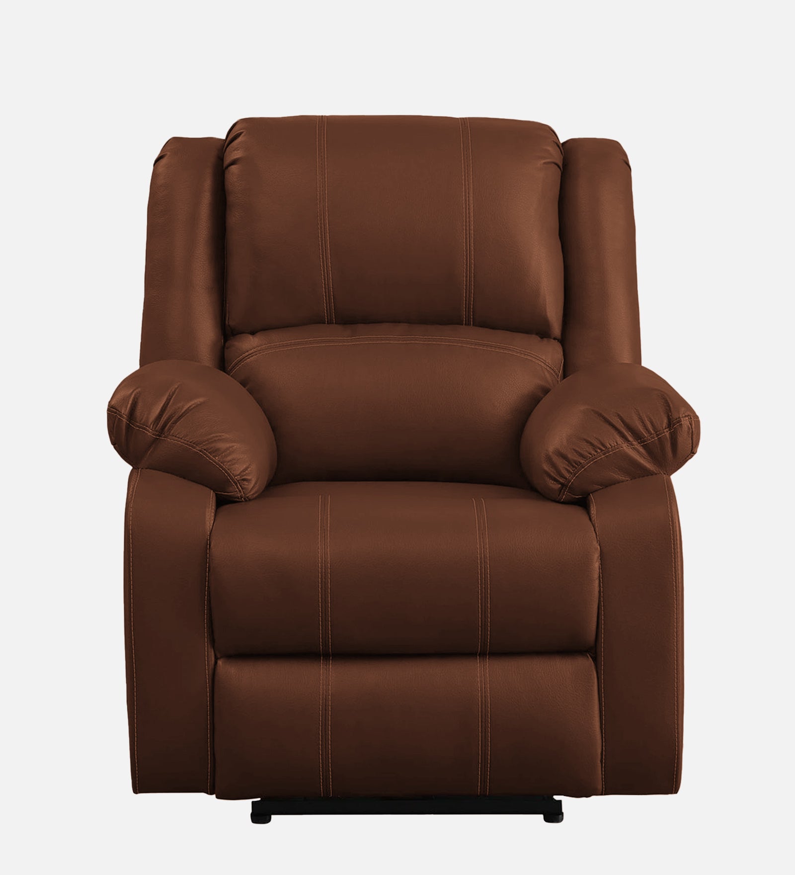 Santo 1 Seater Motorized Leatherette Recliner - Clay Brown - Front View by Febonic Living