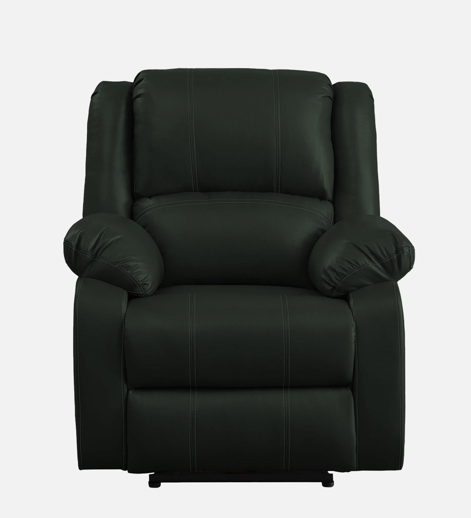 Santo 1 Seater Motorized Leatherette Recliner - Dark Green - Front View by Febonic Living