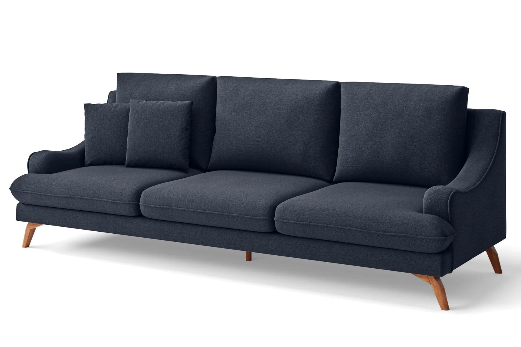 Savano Fabric 3 Seater Sofa In Denim Blue Colour - Febonic Living