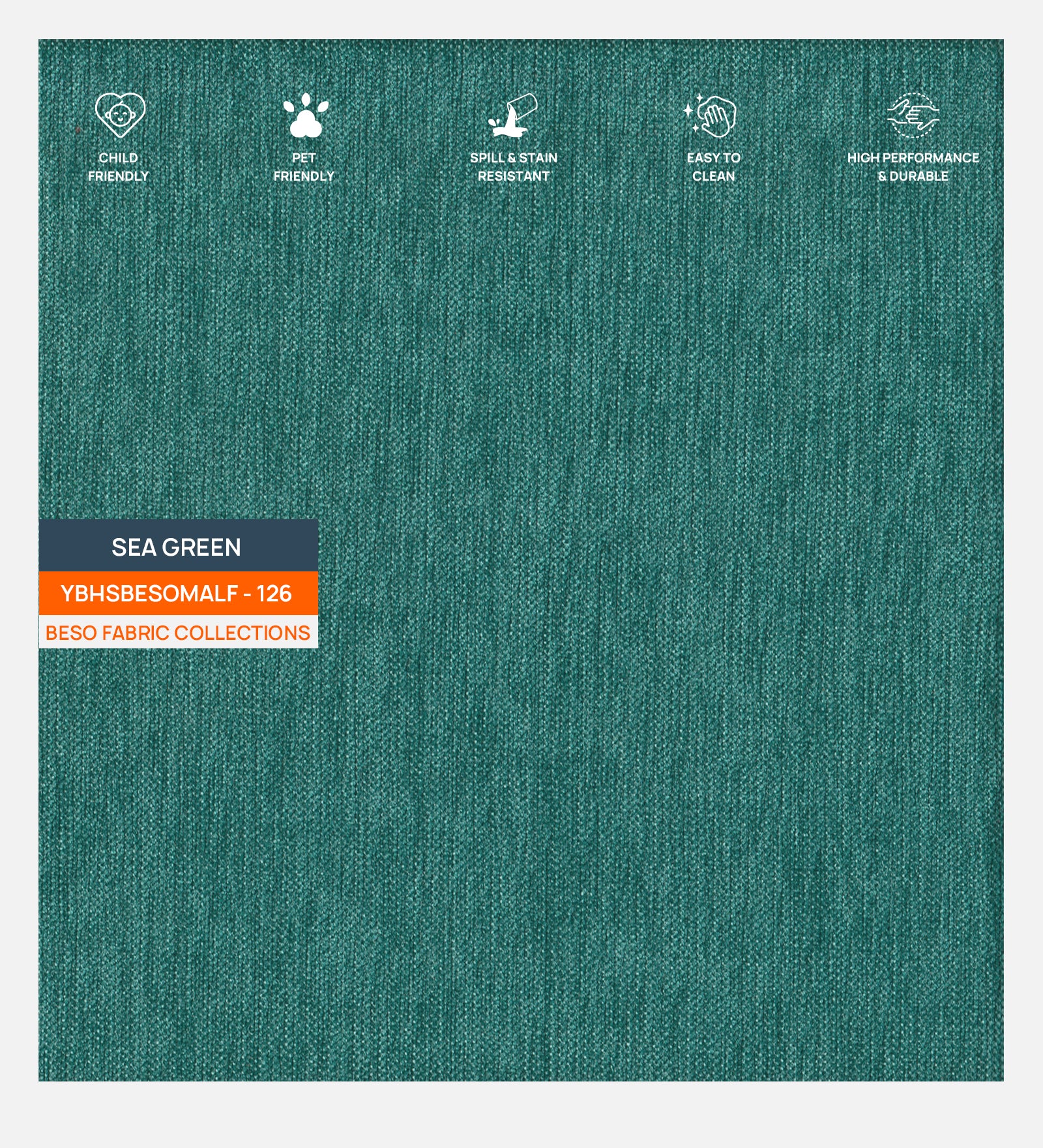 Marq Fabric 1 Seater Sofa In  Sea Green Colour - Febonic Living