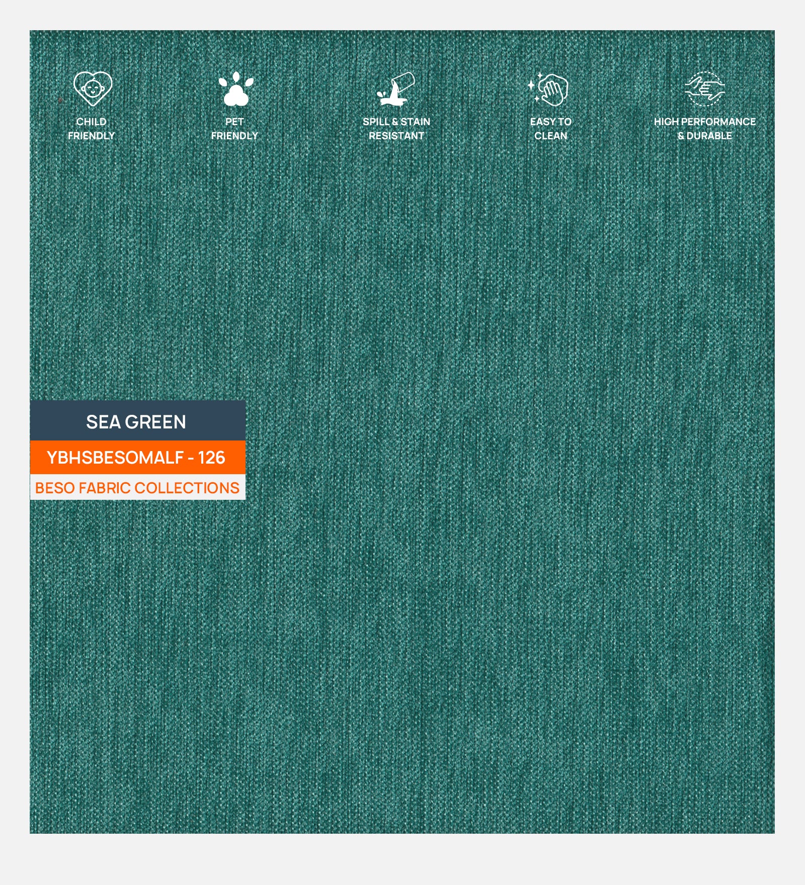 Jasmin Fabric 1 Seater Sofa In Sea Green Colour - Febonic Living