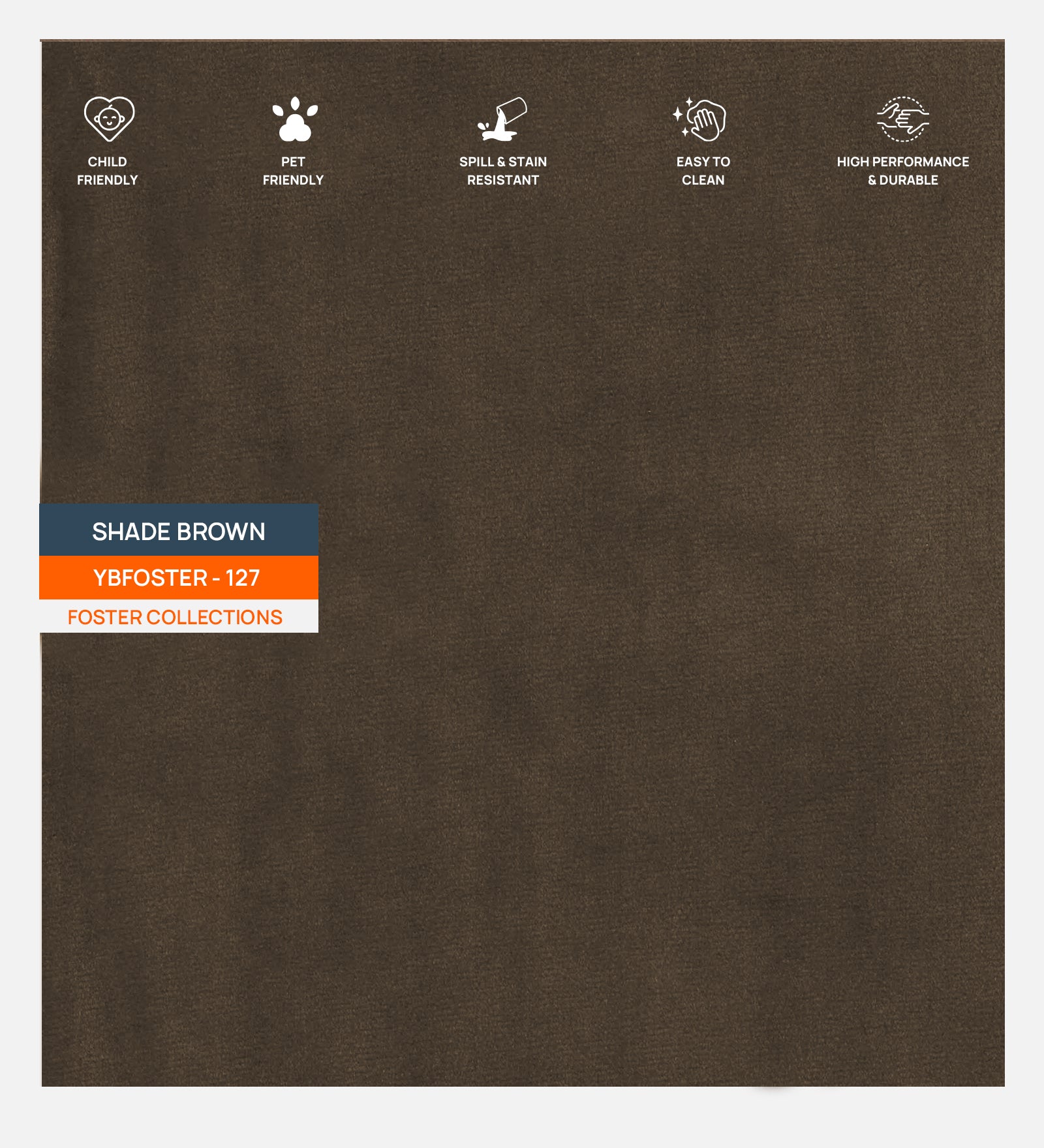 Velvet Foster Fabric Shade Brown 127 Code - Febonic Living