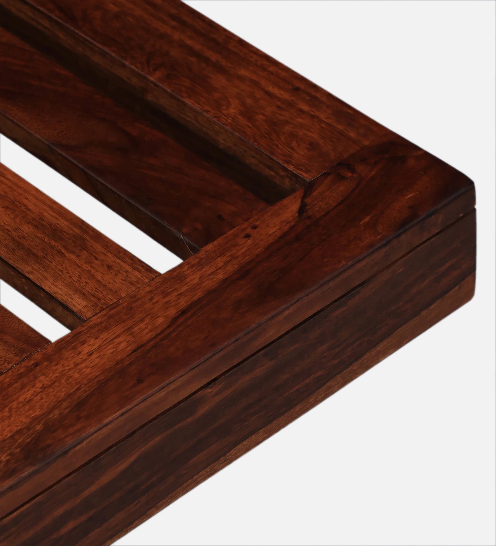 Nizwa Solid Wood Nesting Coffee Table Set in Honey Oak Finish With Cushioned Stools - Febonic Living