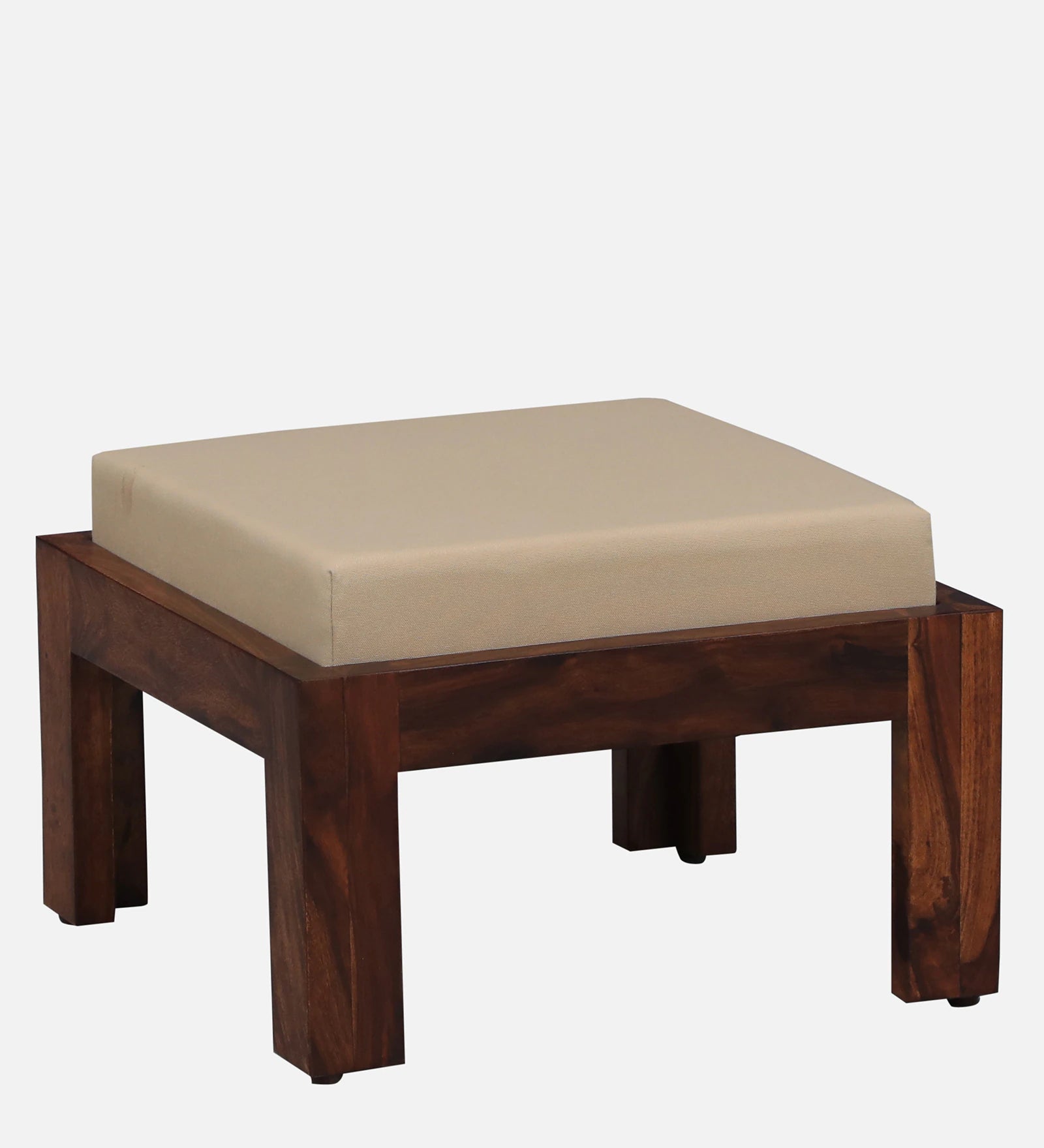 Nizwa Solid Wood Nesting Coffee Table Set in Honey Oak Finish With Cushioned Stools - Febonic Living