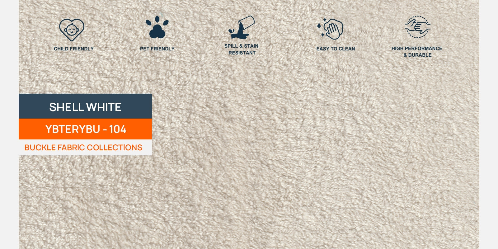 Corny Boucle Fabric 3 Seater Sofa In Shell White Colour - Febonic Living