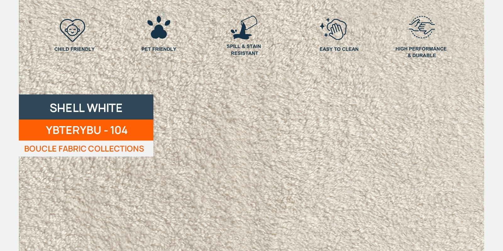 Boko Boucle 3 Seater Sofa In Shell White Colour - Febonic Living