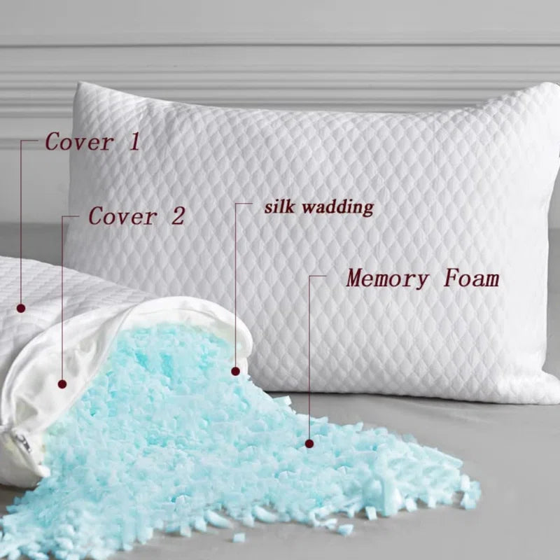 Kian Shredded (20x10) Memory Foam Pillows (Pack of 2) - Febonic Living