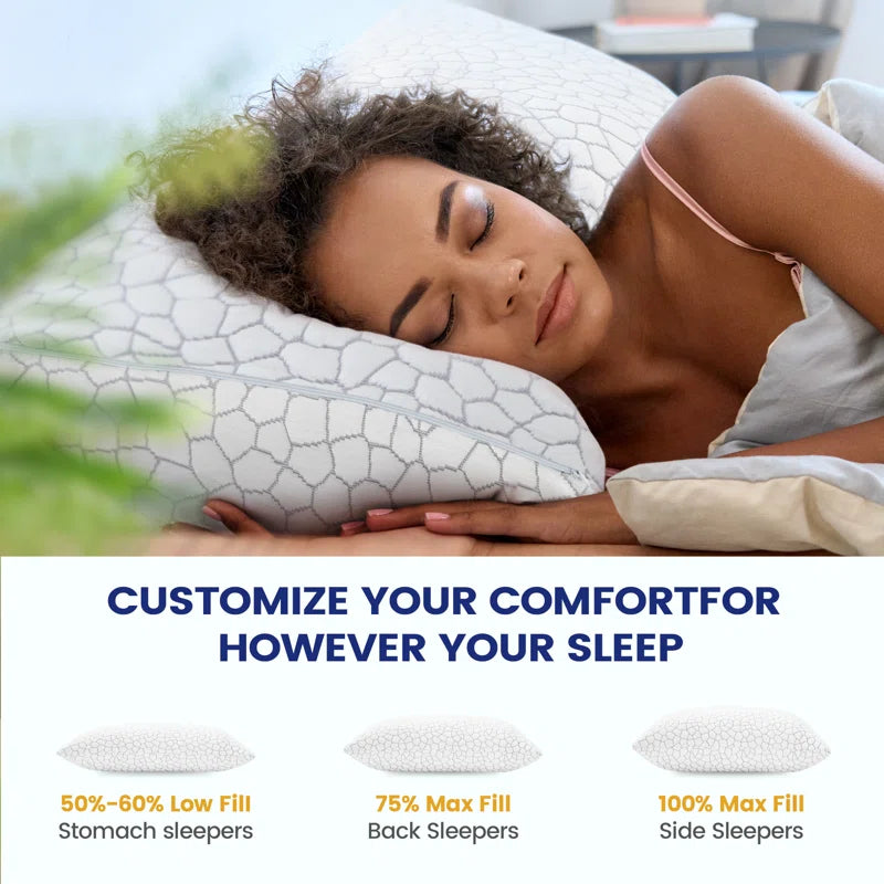 Bharat Shredded (20x10) Memory Foam Pillows (Pack of 2)