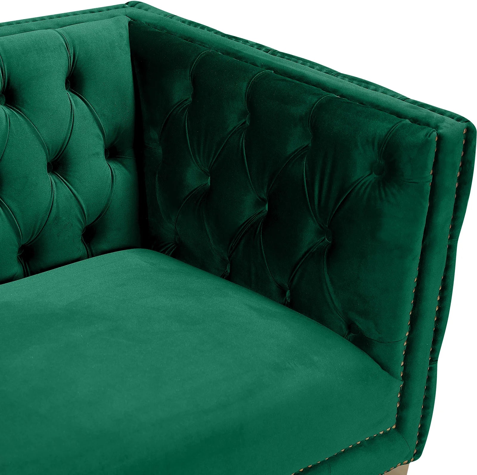 Sickle Velvet 3 Seater Sofa In Amazon Green Colour - Febonic Living