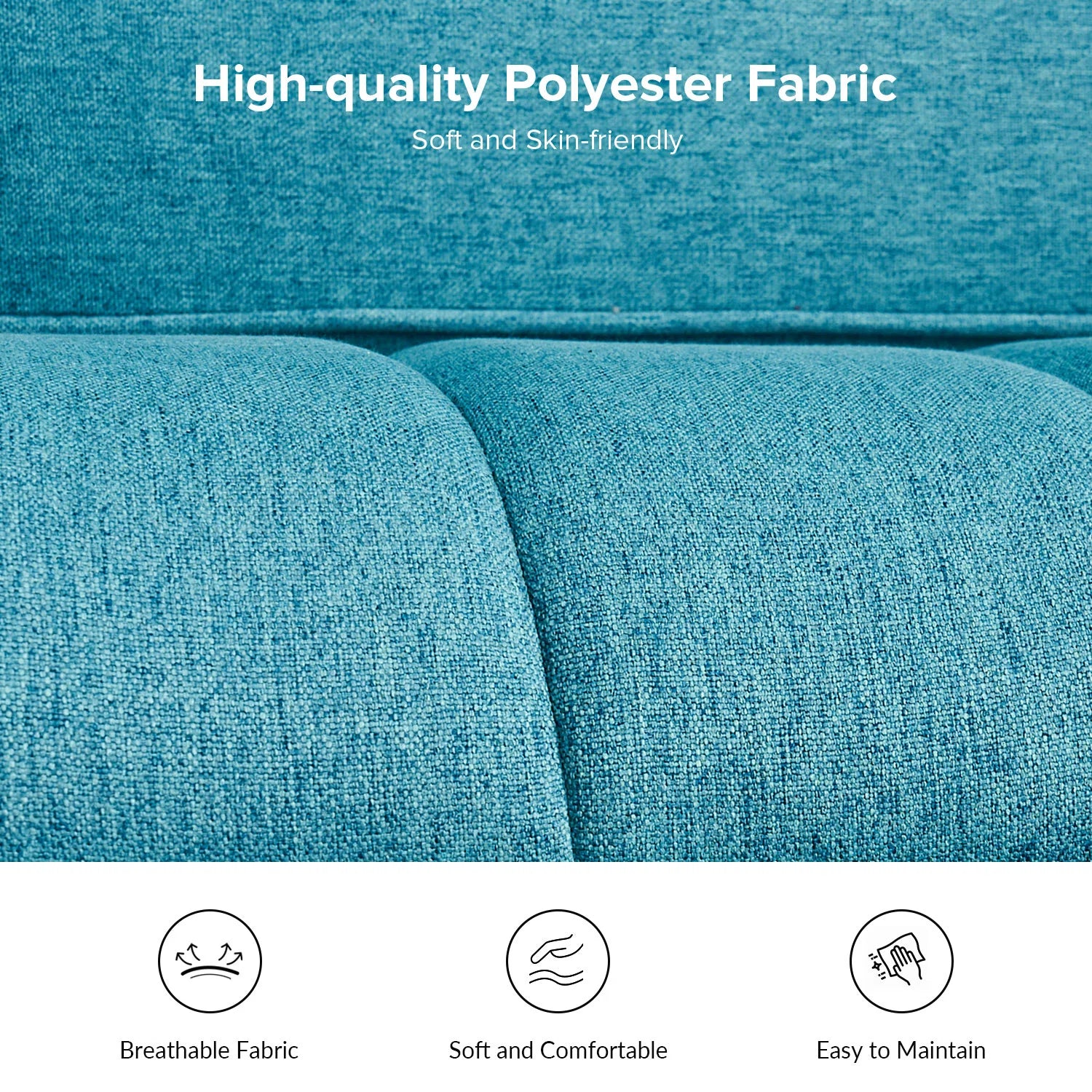 Sidewell Fabric 2 Seater Sofa In Sea Green Colour - Febonic Living