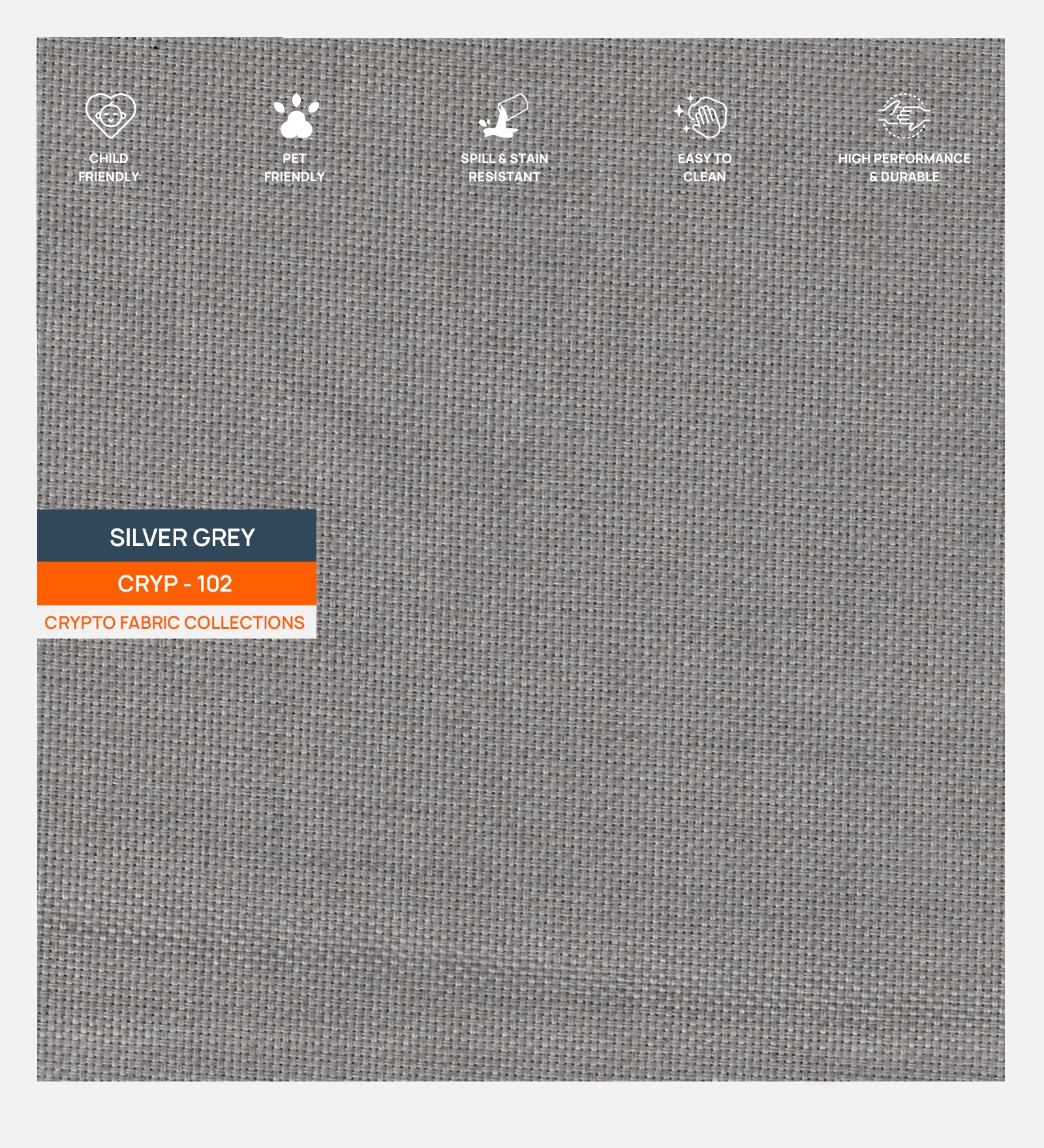 Lenin Crypto Fabric Silver Grey 102 Code - Febonic Living