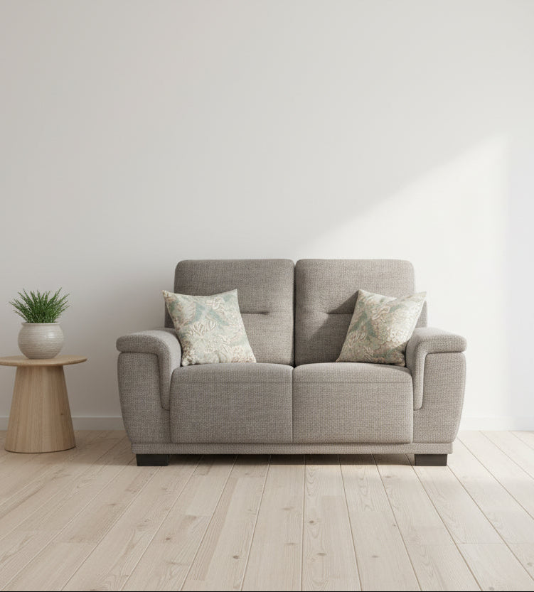Siro Fabric 2 Seater Sofa In Ash Grey Colour
