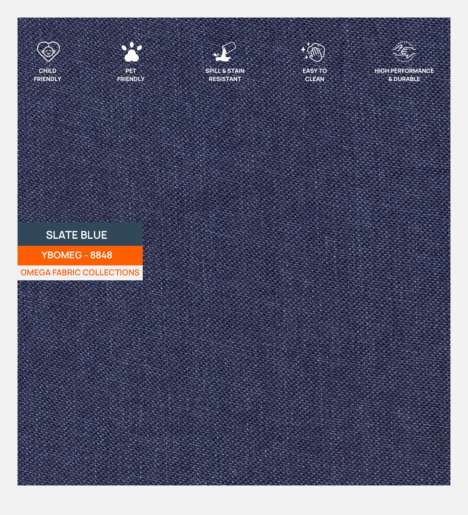 Lora Fabric Queen Size Bed in Slate Blue Colour - Febonic Living