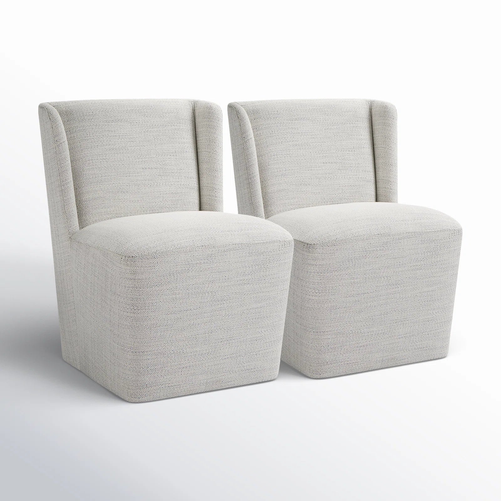 Slava Fabric Dining Chair In Lit Grey Colour (Set of 2)