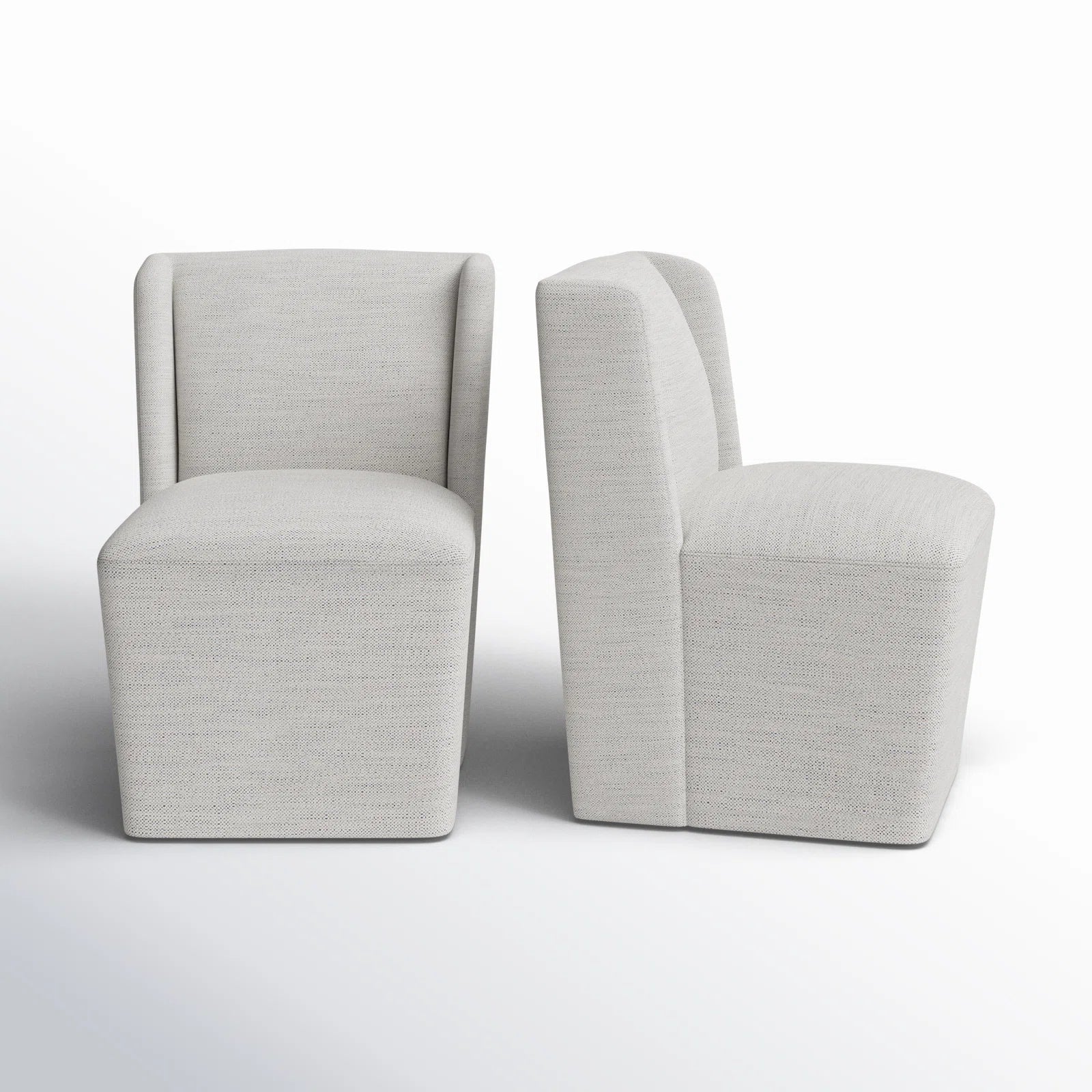 Slava Fabric Dining Chair In Lit Grey Colour (Set of 2)