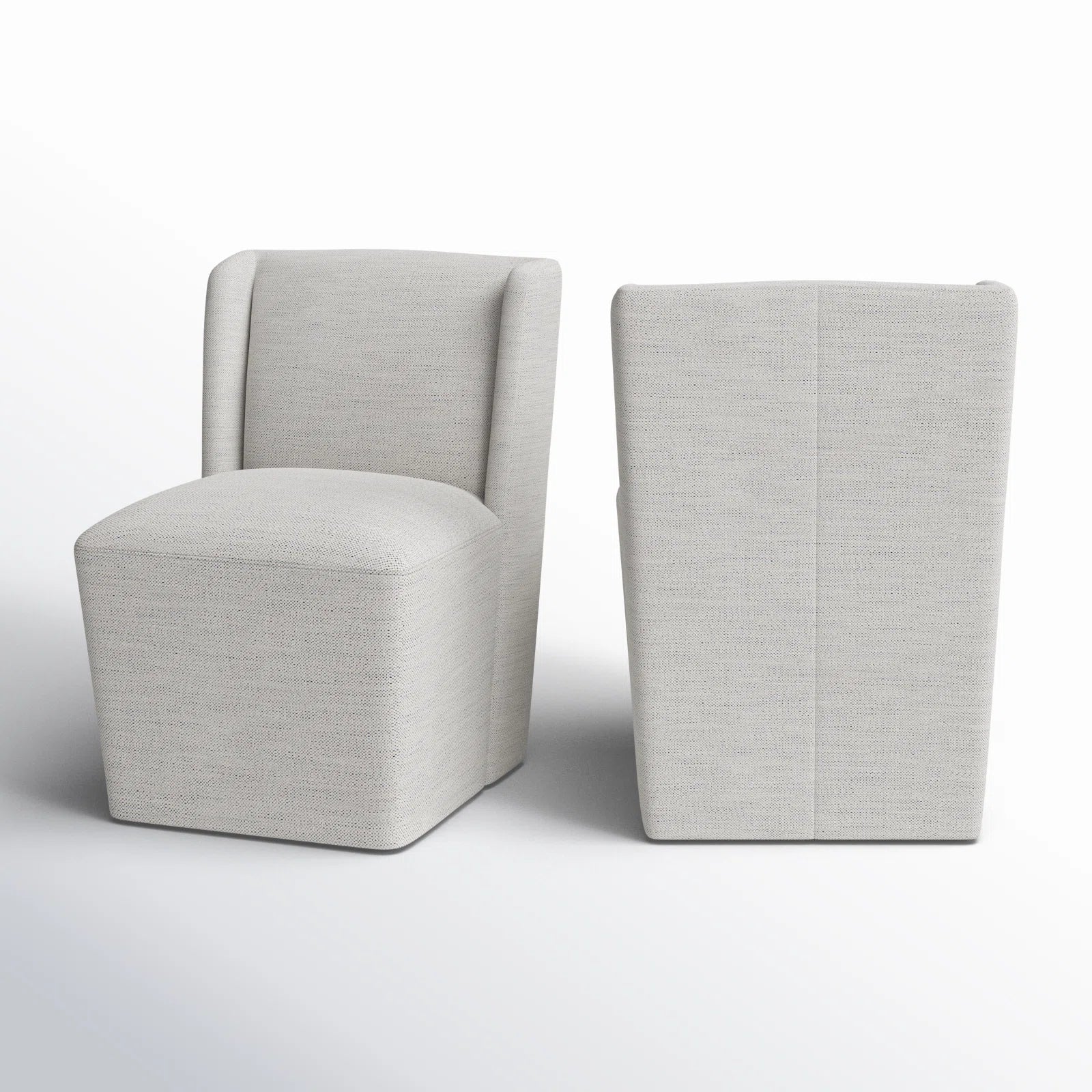Slava Fabric Dining Chair In Lit Grey Colour (Set of 2)