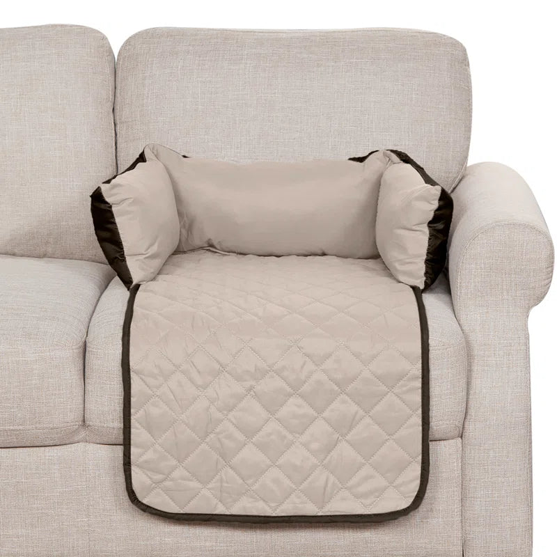 Buddy Velvet Quilted Dog Bed Sofa Cover in Brown Colour - Febonic Living