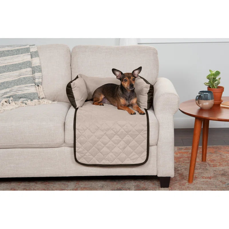 Buddy Velvet Quilted Dog Bed Sofa Cover in Brown Colour - Febonic Living