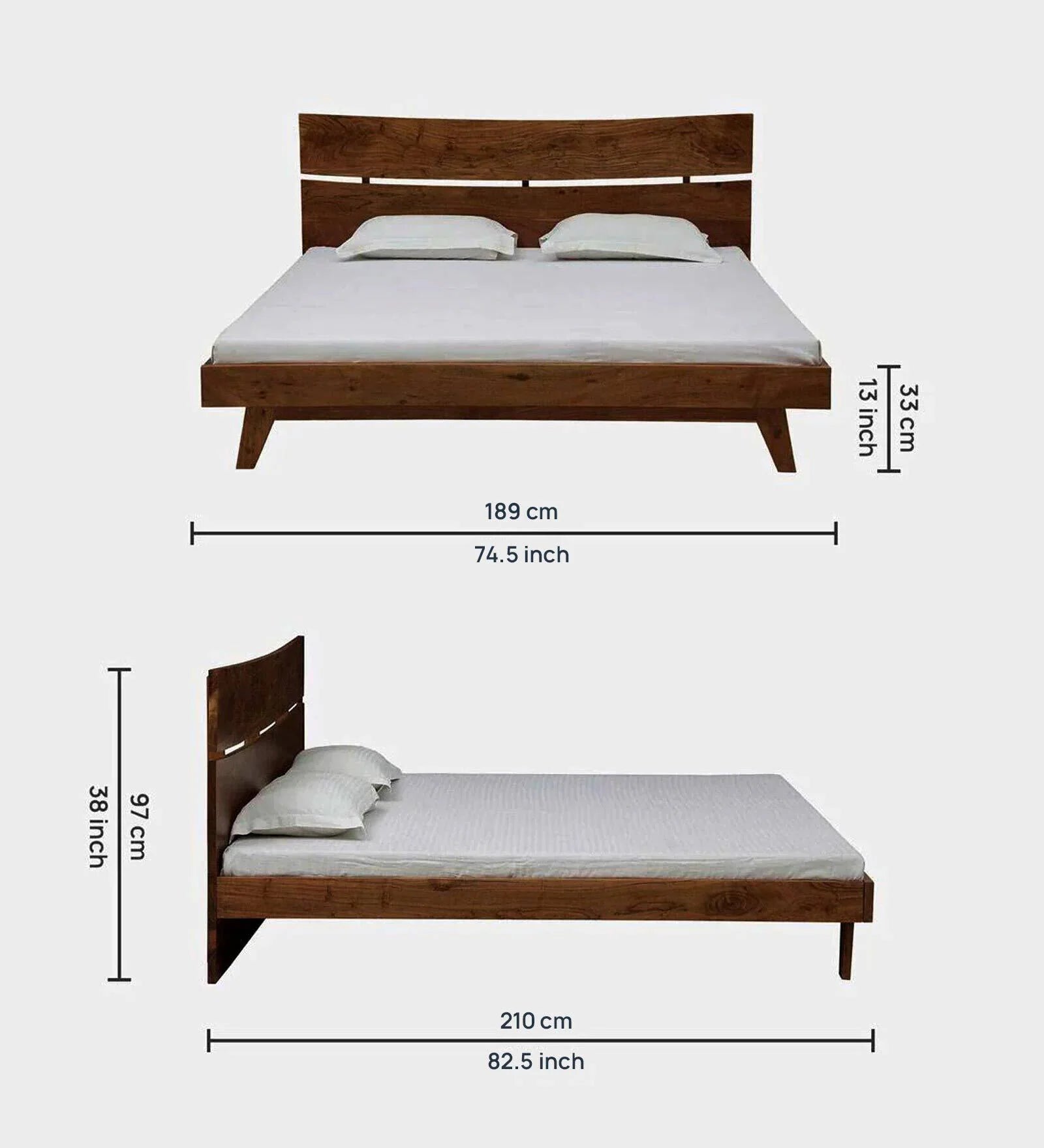 Manas Solid Wood King Size Bed In Tubbaq Finish - Febonic Living