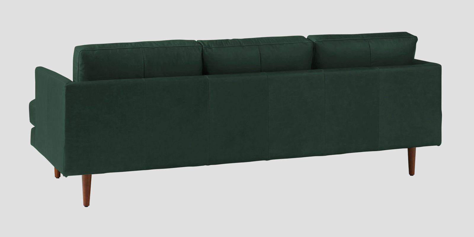 Sterio Leatherette 3 Seater Sofa In Basil Green back view - Febonic Living