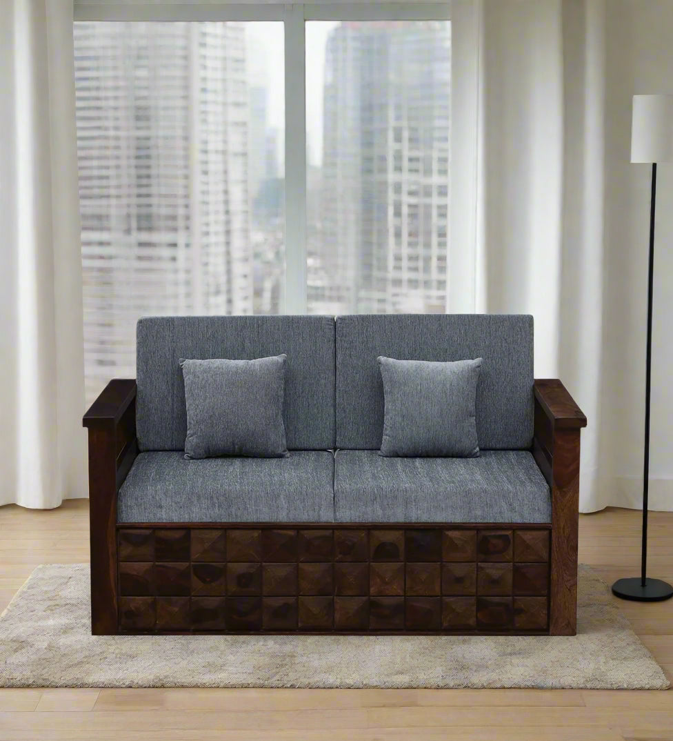 Belmani Sheesham Wood 2 Seater Sofa In Provincial Teak Finish - Febonic Living