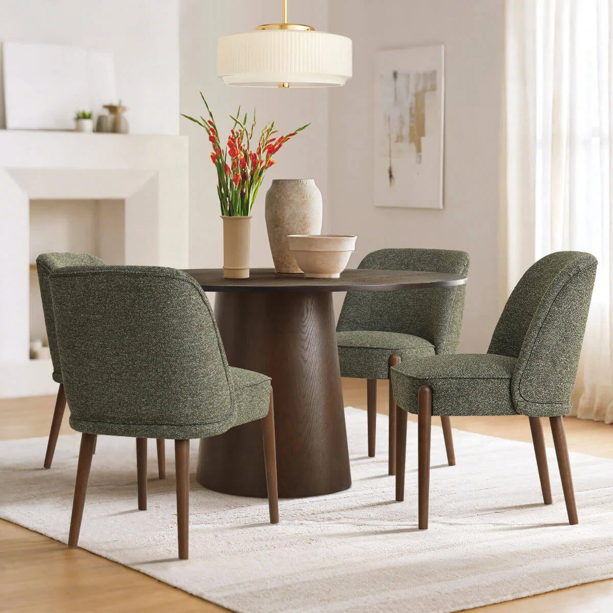 Supra Fabric Dining Chair In Green Colour (Set of 2)