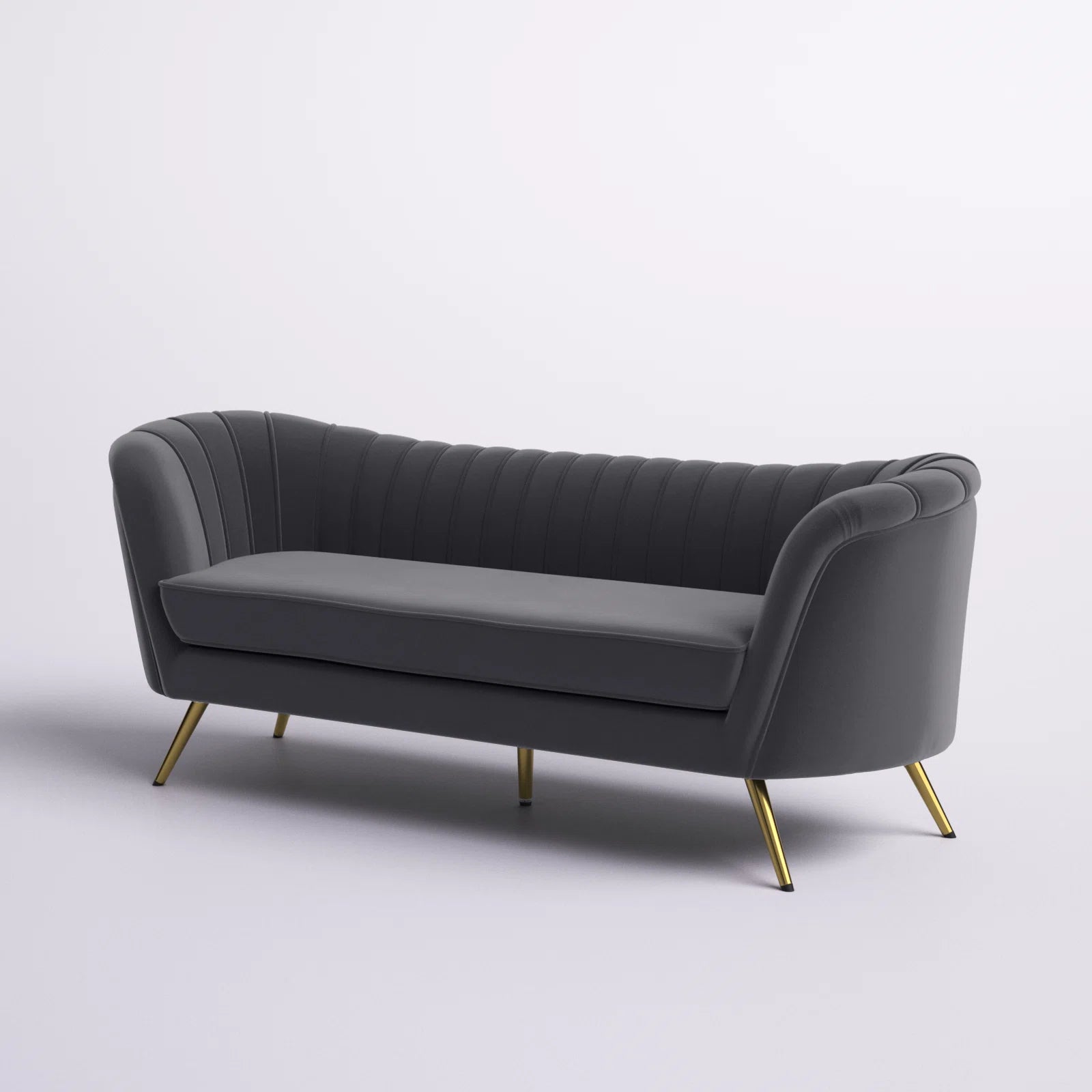 Tiber Velvet 3 Seater Sofa In Davy Grey Colour - Febonic Living