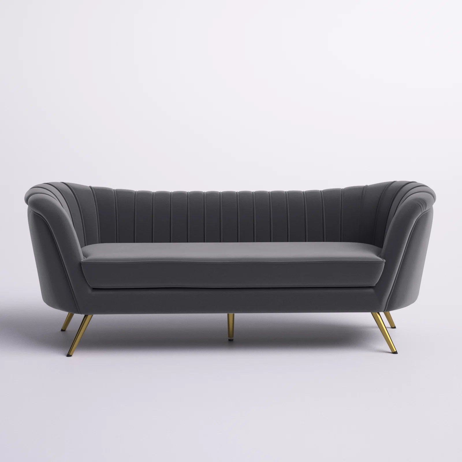 Tiber Velvet 3 Seater Sofa In Davy Grey Colour - Febonic Living
