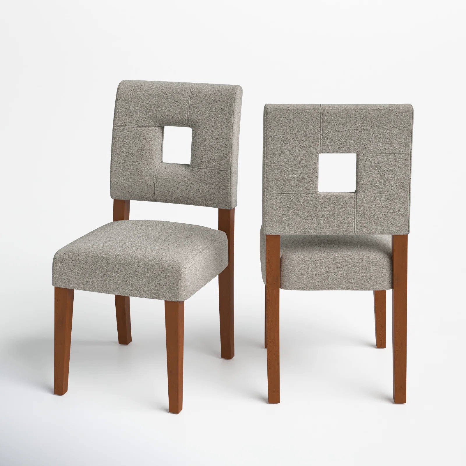Tufra Fabric Side Chair In Lit Grey Colour (Set of 2)