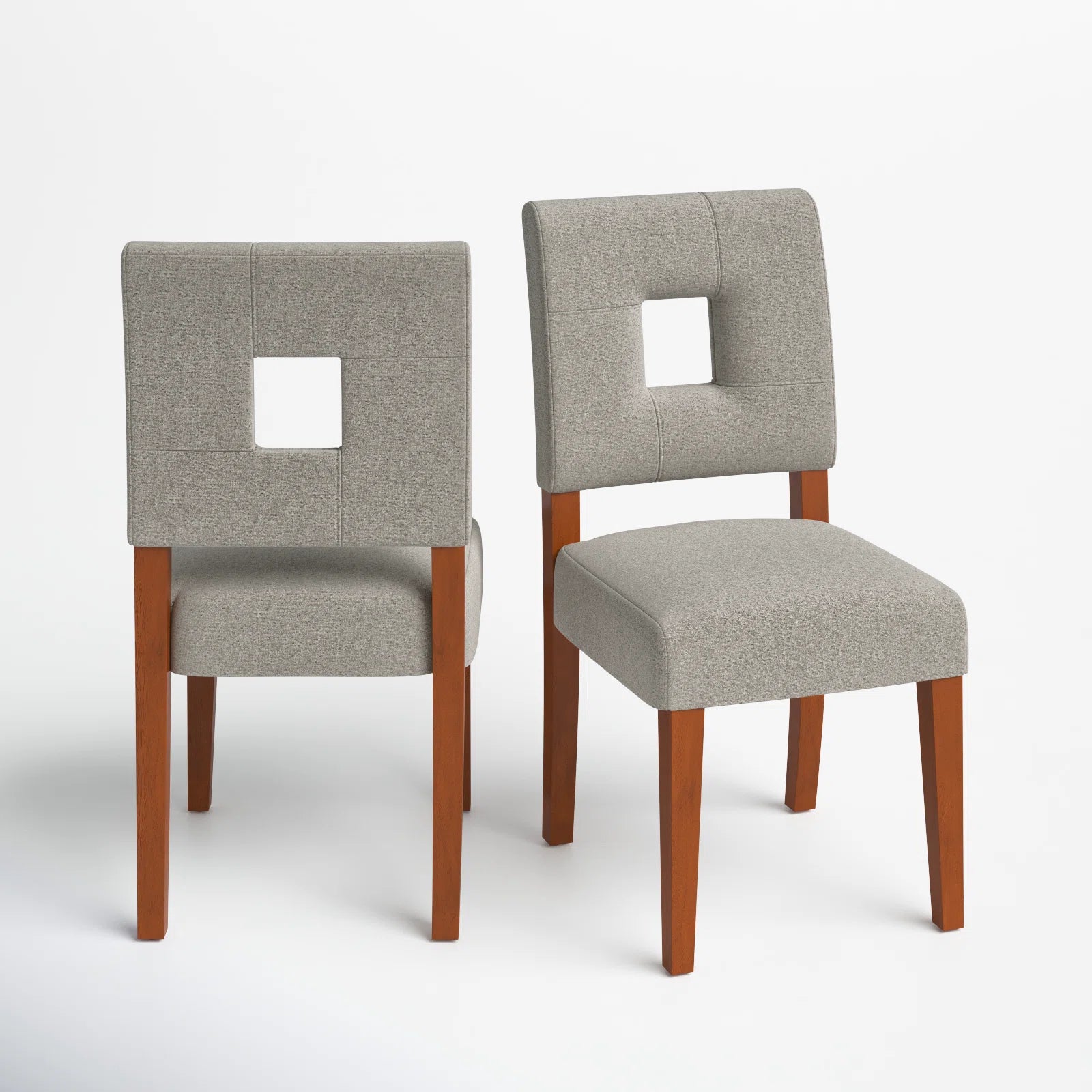 Tufra Fabric Side Chair In Lit Grey Colour (Set of 2)