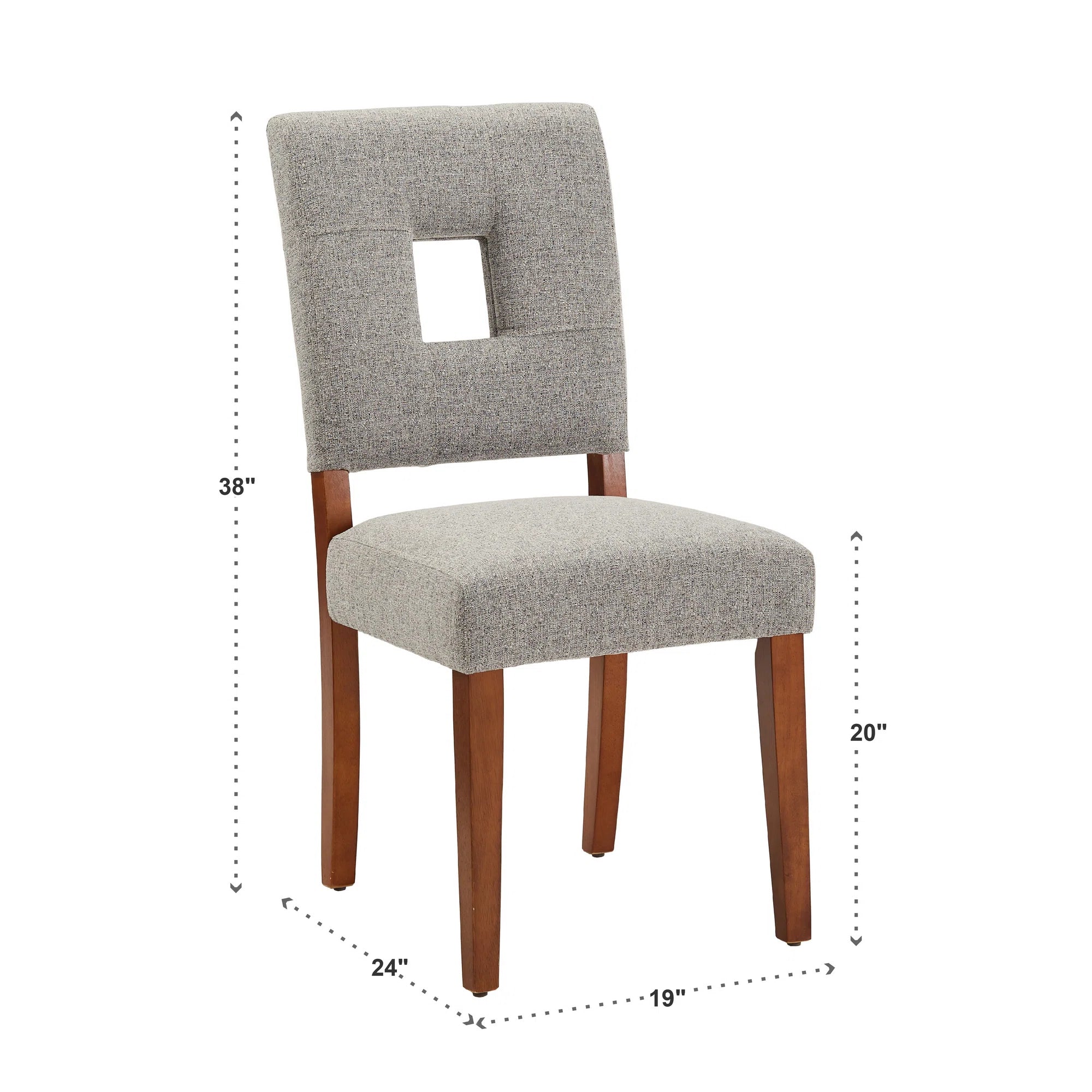 Tufra Fabric Side Chair In Lit Grey Colour (Set of 2)