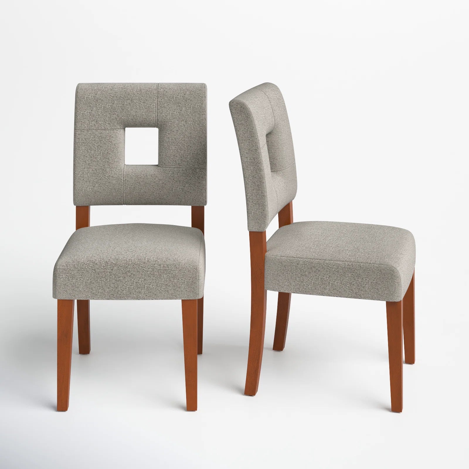 Tufra Fabric Side Chair In Lit Grey Colour (Set of 2)