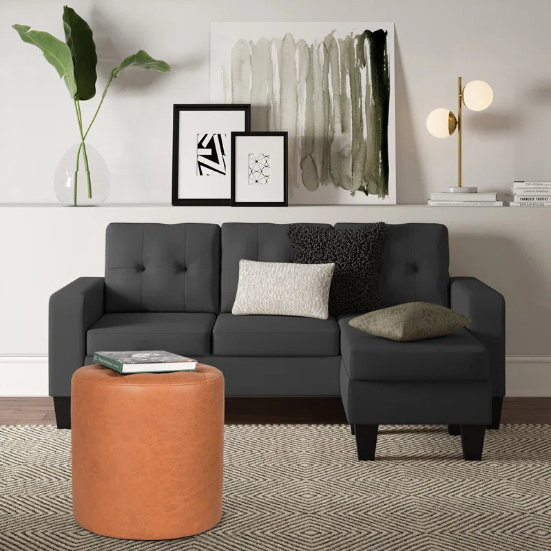 Muddy Leatherette Pouffe In Cinnamon Brown Colour - Febonic Living
