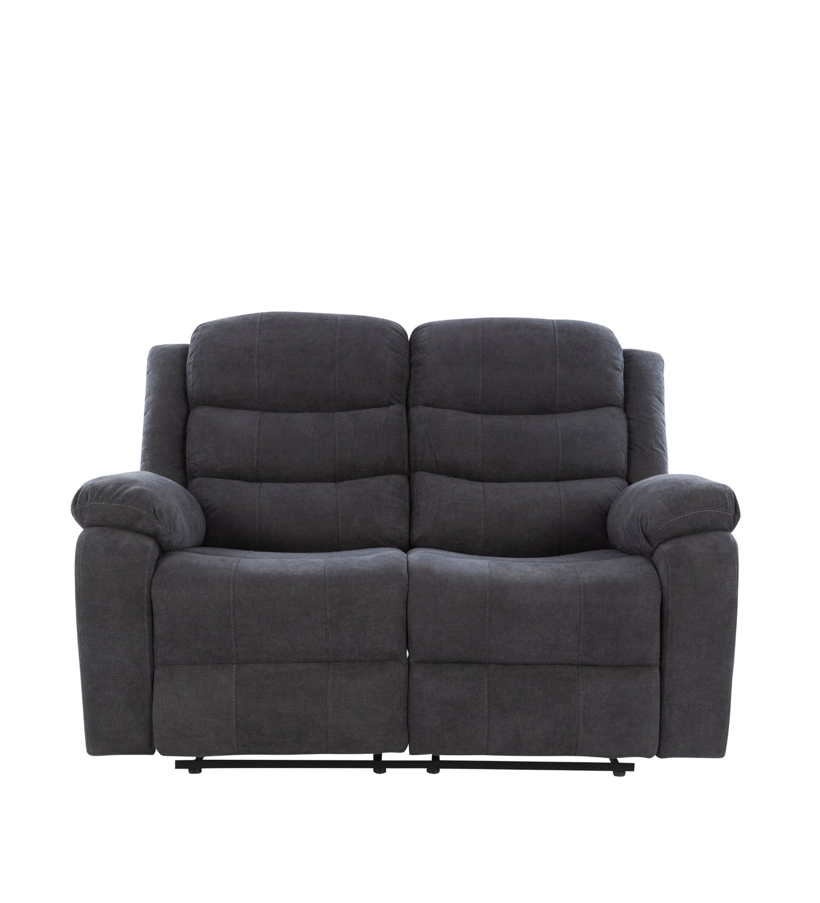 Turin 2 Seater Motorized Velvet Recliner - Davy Grey - Clear View by Febonic Living