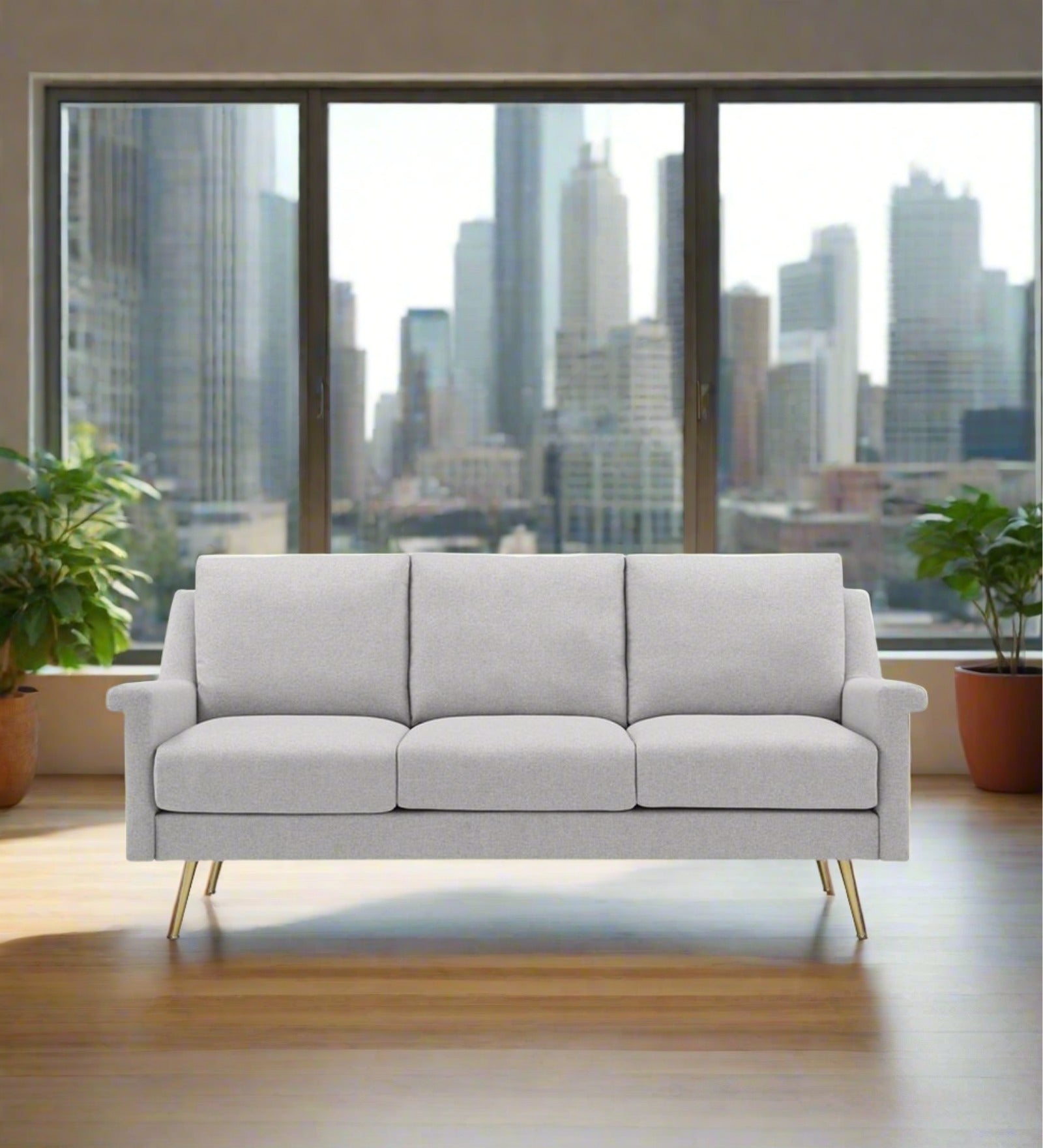 Valerie Fabric 3 Seater Sofa In Lit Grey Colour - Febonic Living