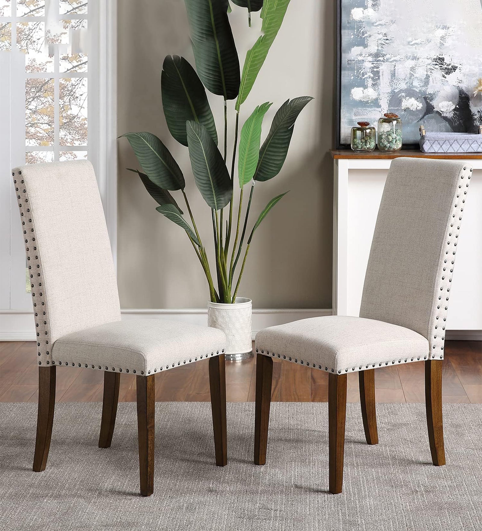 Coaster Fabric Dining Chair In Ivory Cream Colour - Febonic Living