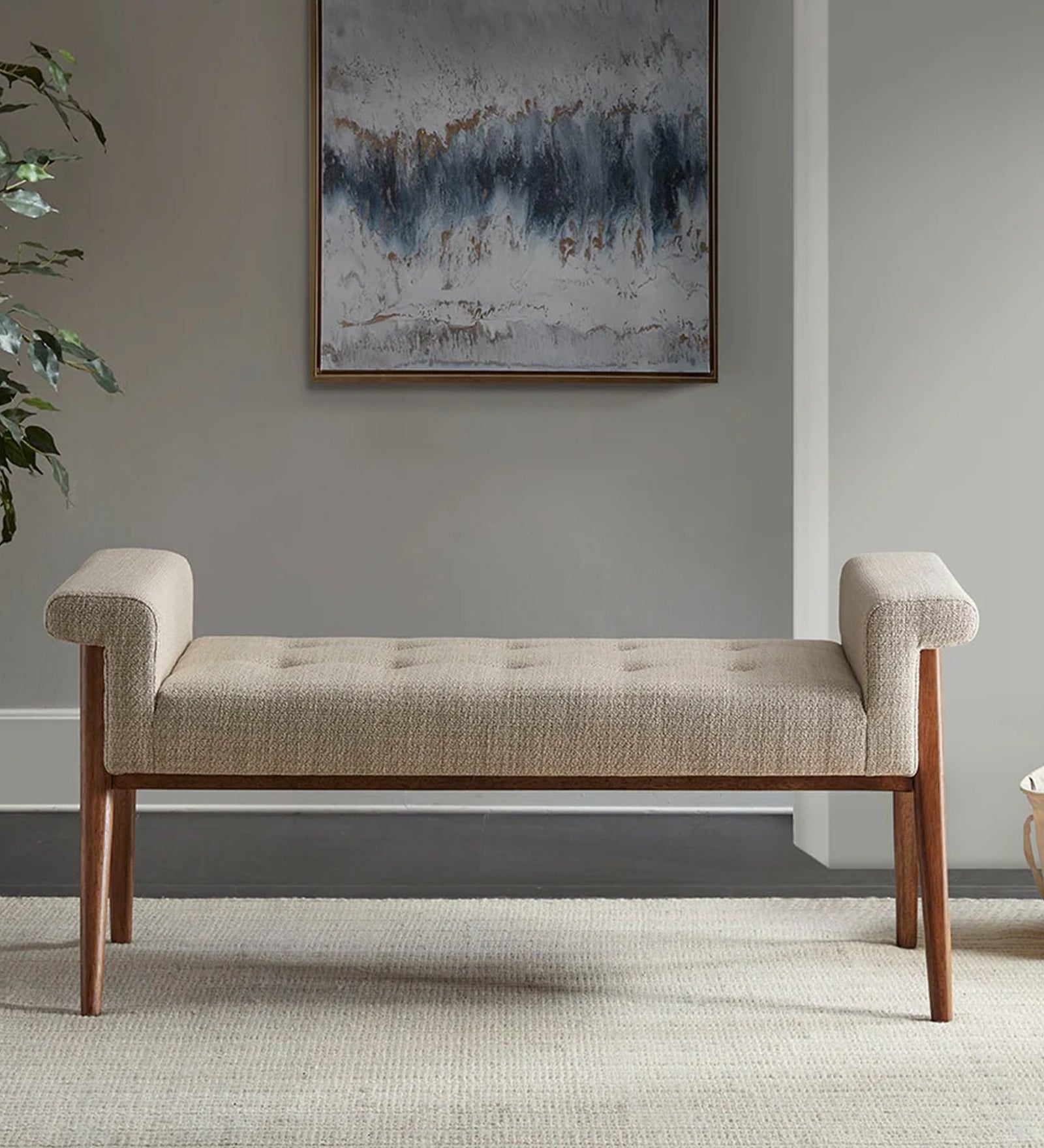 Lisbon Fabric 2 Seater Recamier In Grey Colour - Febonic Living