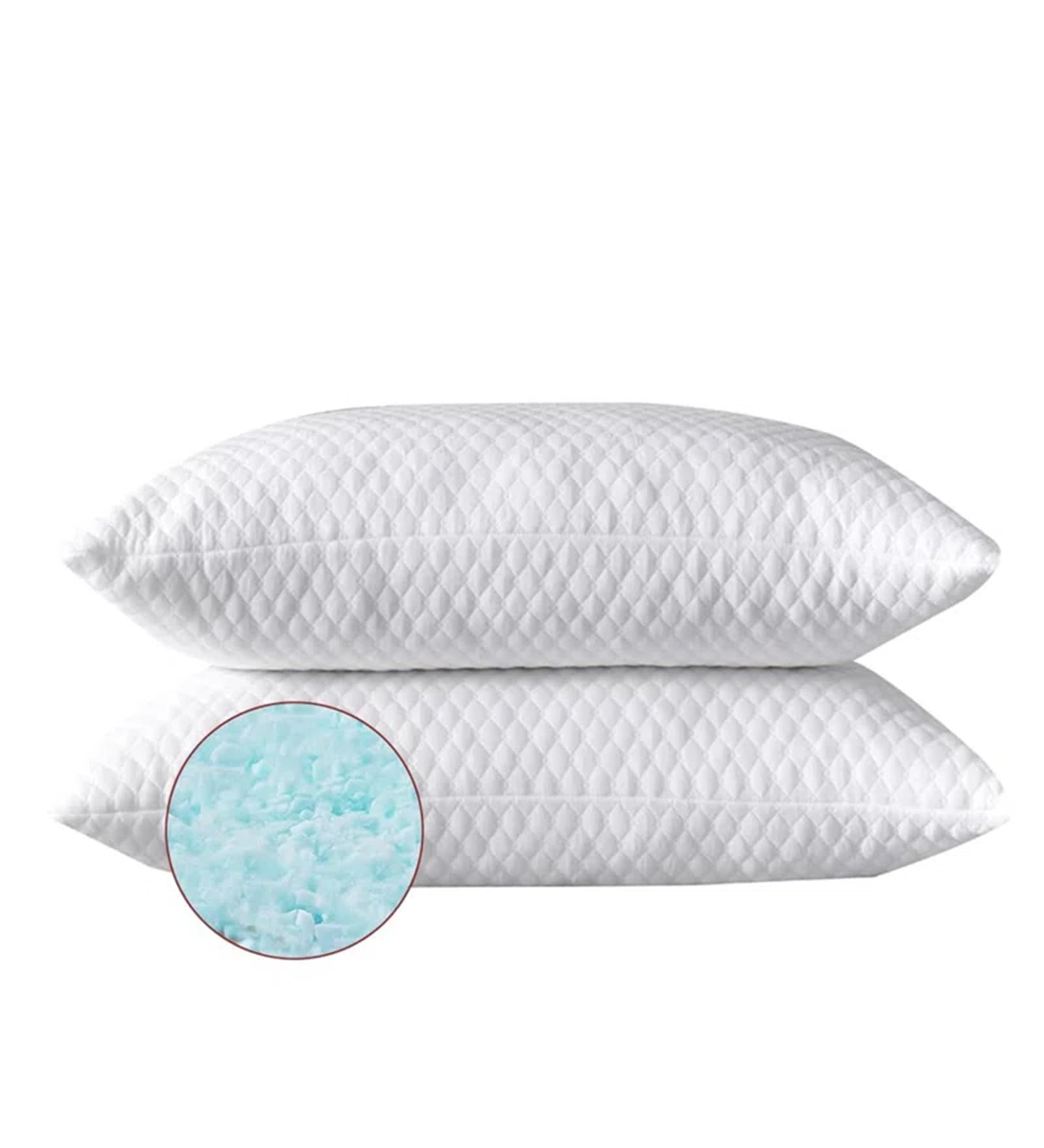 Kian Shredded (20x10) Memory Foam Pillows (Pack of 2) - Febonic Living
