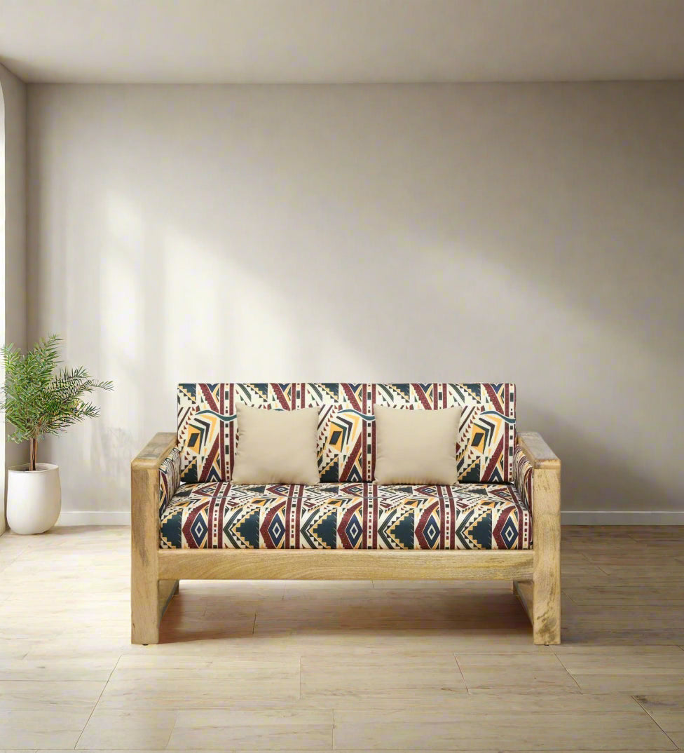 Arlo Mango Wood 2 Seater Sofa In Natural Finish