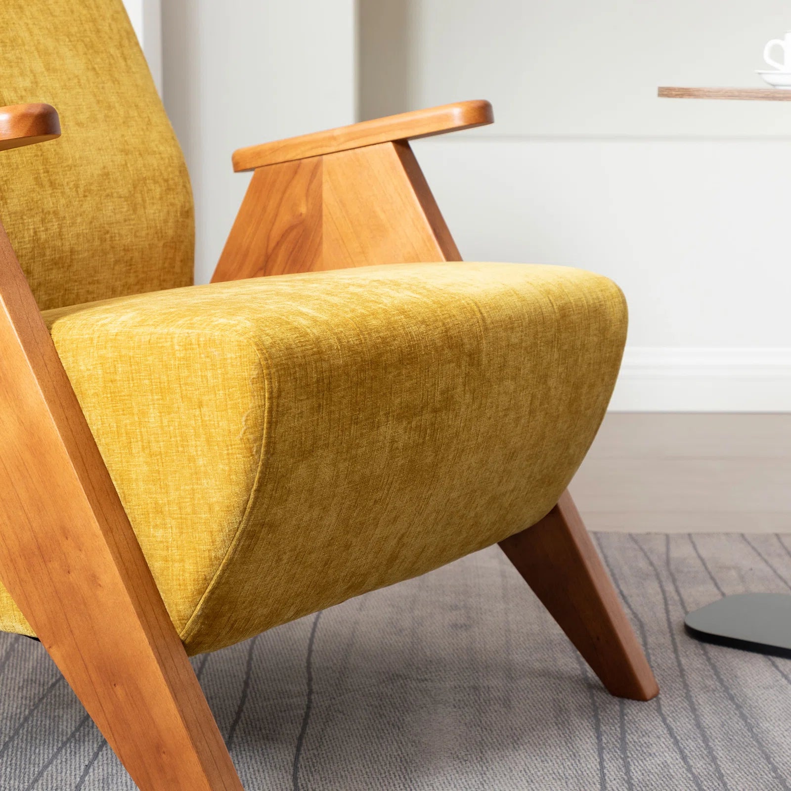 Stow Fabric Arm Chair In Bold Yellow Colour (Set Of 2)