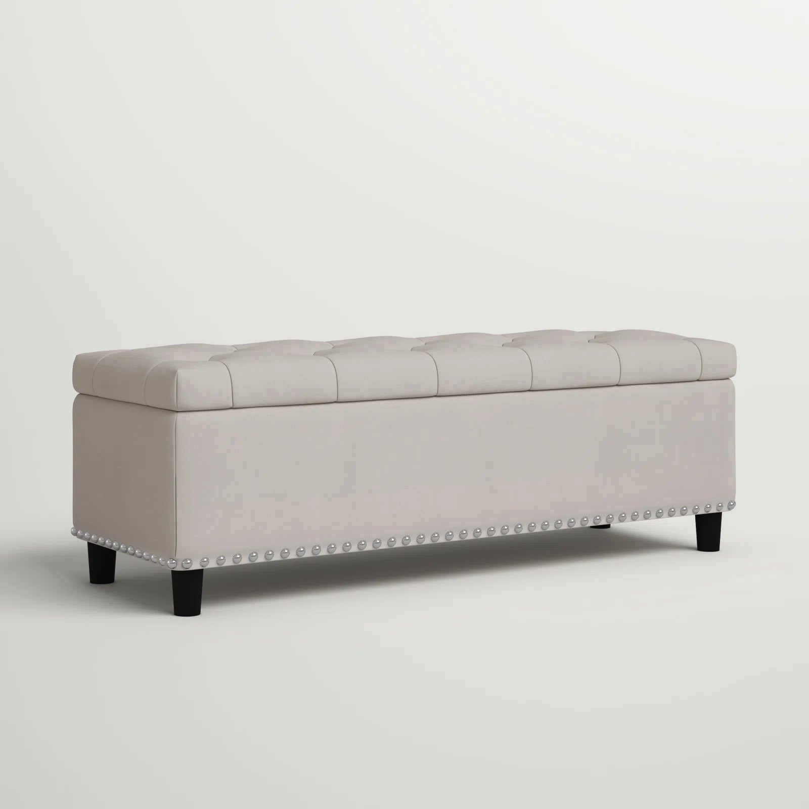 Cotty Fabric Storage Bench In Ash Grey Colour - Febonic Living