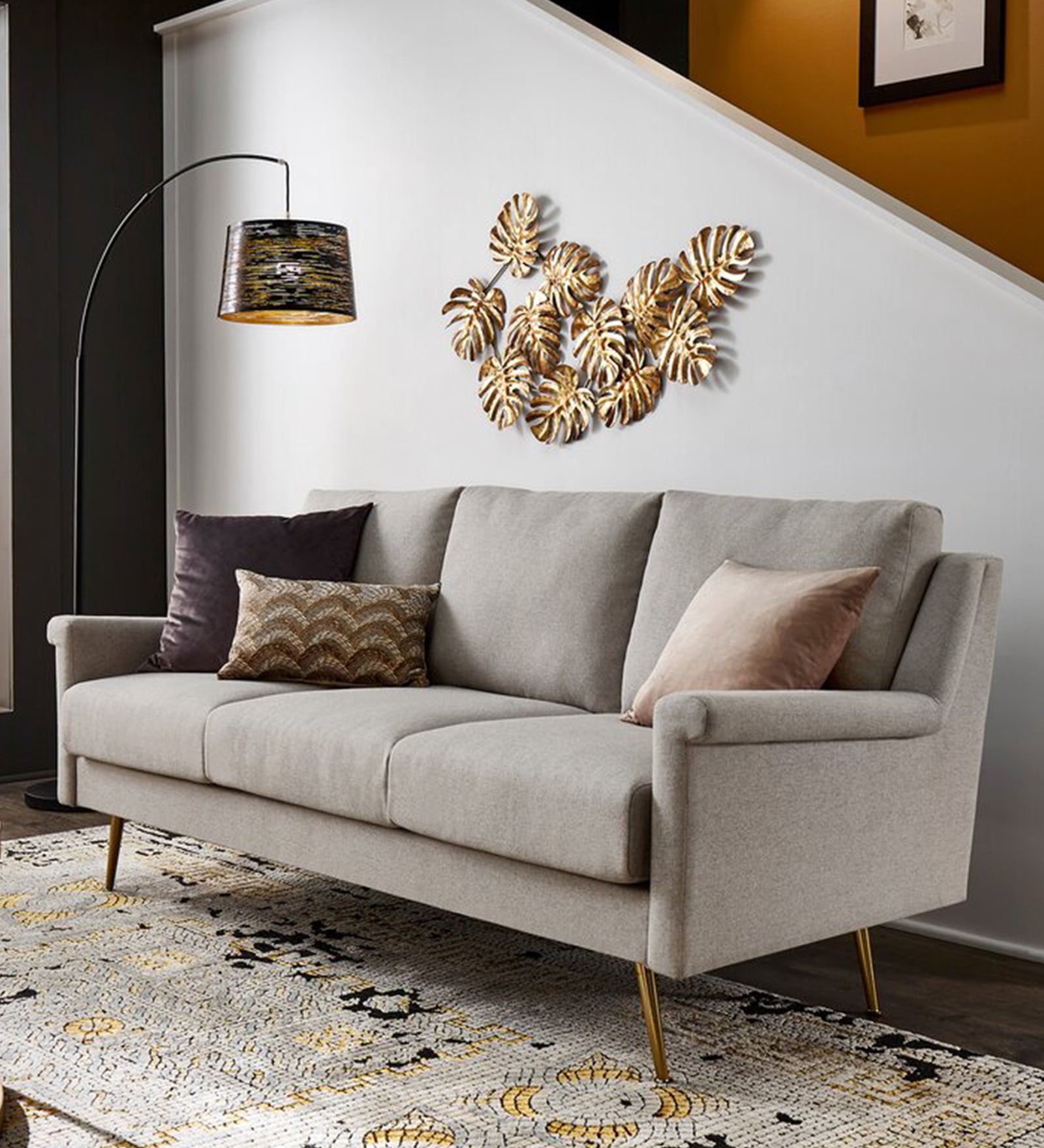 Valerie Fabric 3 Seater Sofa In Lit Grey Colour - Febonic Living