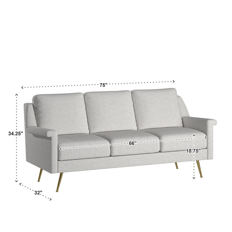 Valerie Fabric 3 Seater Sofa In Lit Grey Colour - Febonic Living