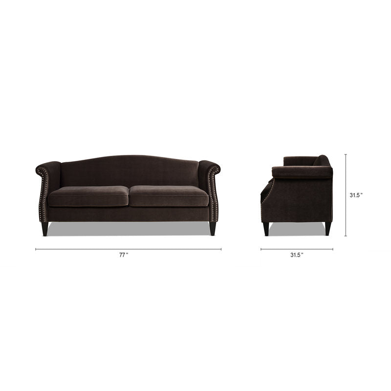 Willa Velvet 3 Seater Sofa In Mocha Brown Colour - Febonic Living