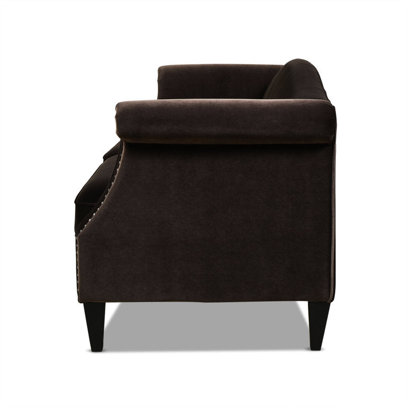 Willa Velvet 3 Seater Sofa In Mocha Brown Colour - Febonic Living