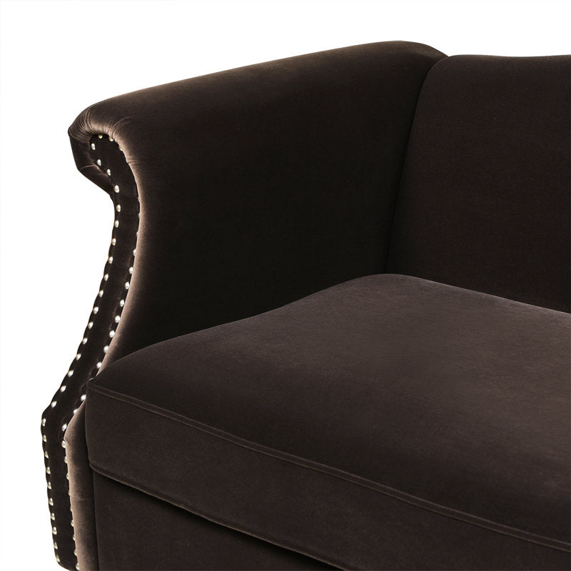 Willa Velvet 3 Seater Sofa In Mocha Brown Colour - Febonic Living