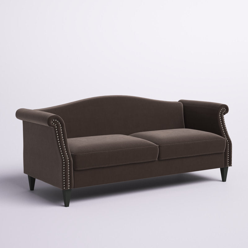 Willa Velvet 3 Seater Sofa In Mocha Brown Colour - Febonic Living