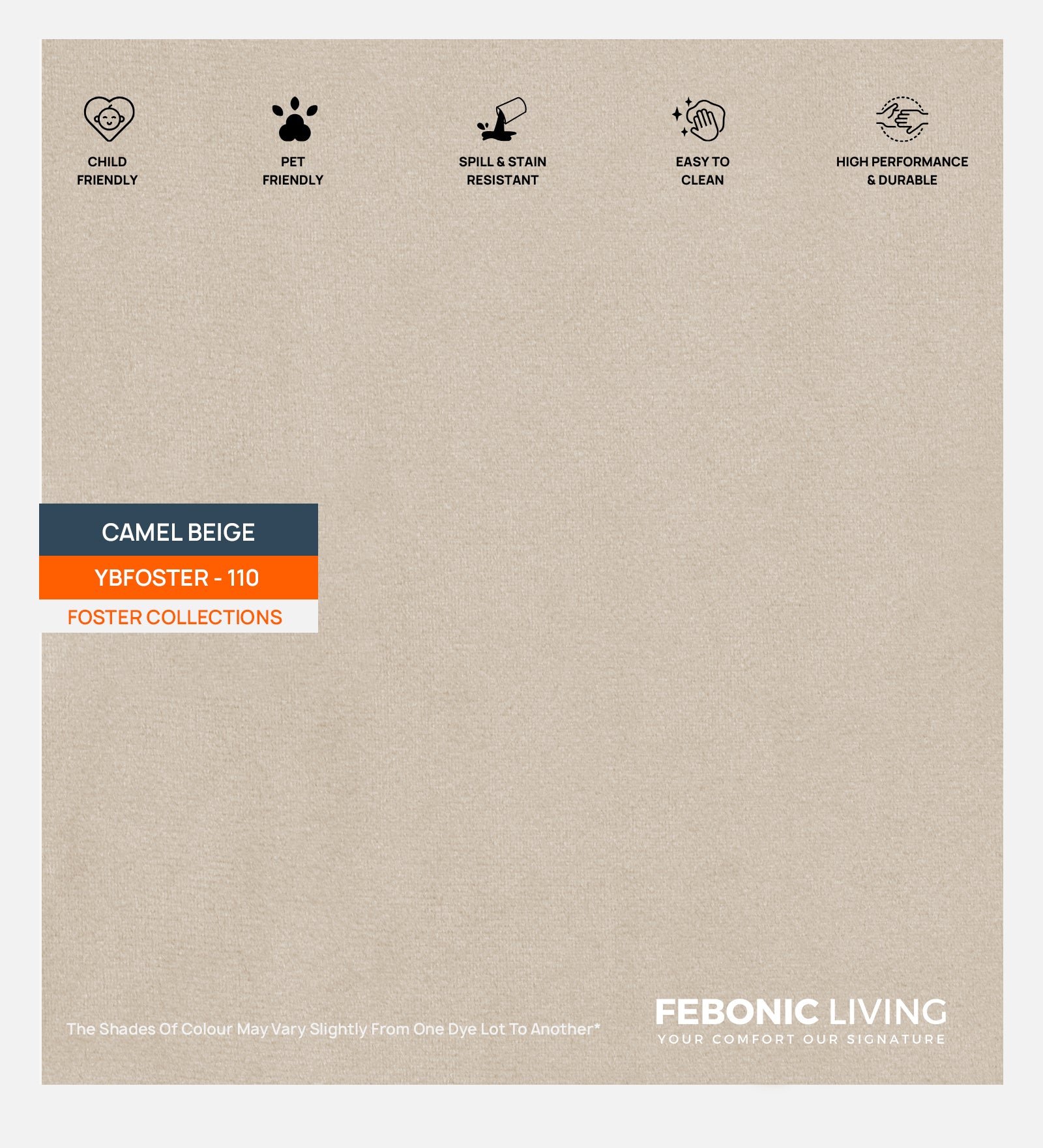 Velvet Foster Fabric Camel Beige 110 Code