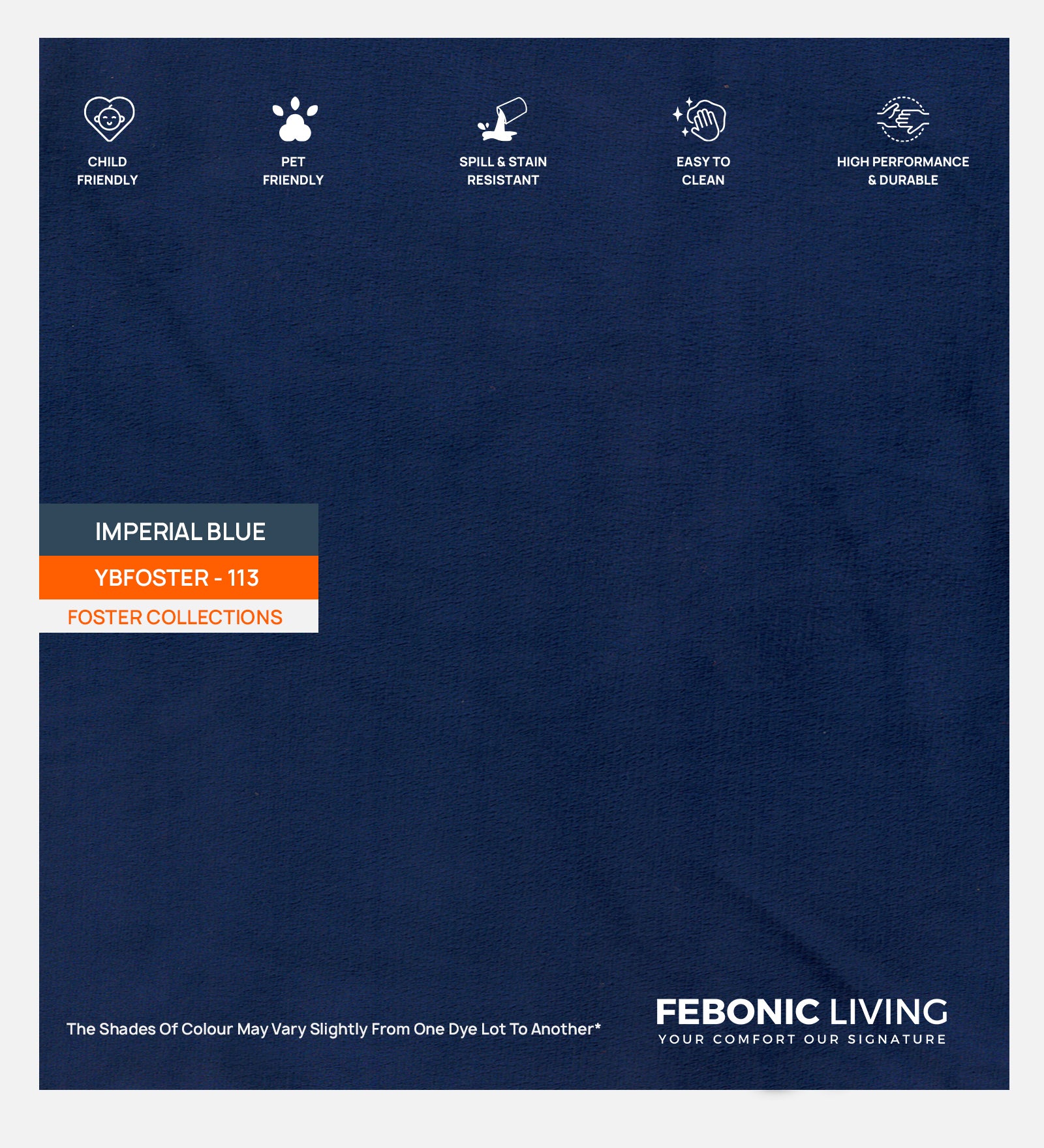 Velvet Foster Fabric Imperial Blue 113 Code