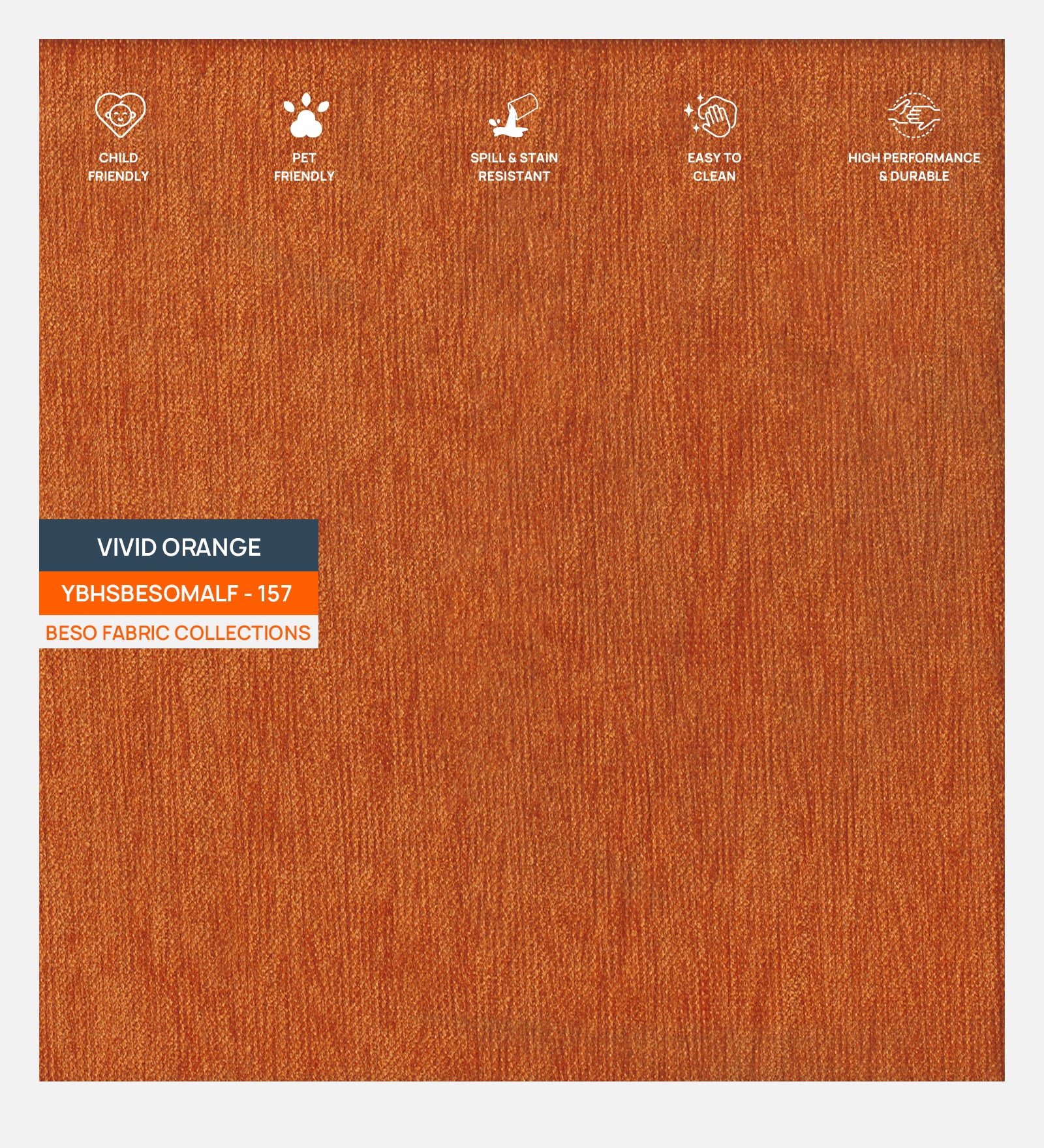 Nora Fabric Upholstered King Size Bed In Vivid Orange Colour With Box Storage - Febonic Living